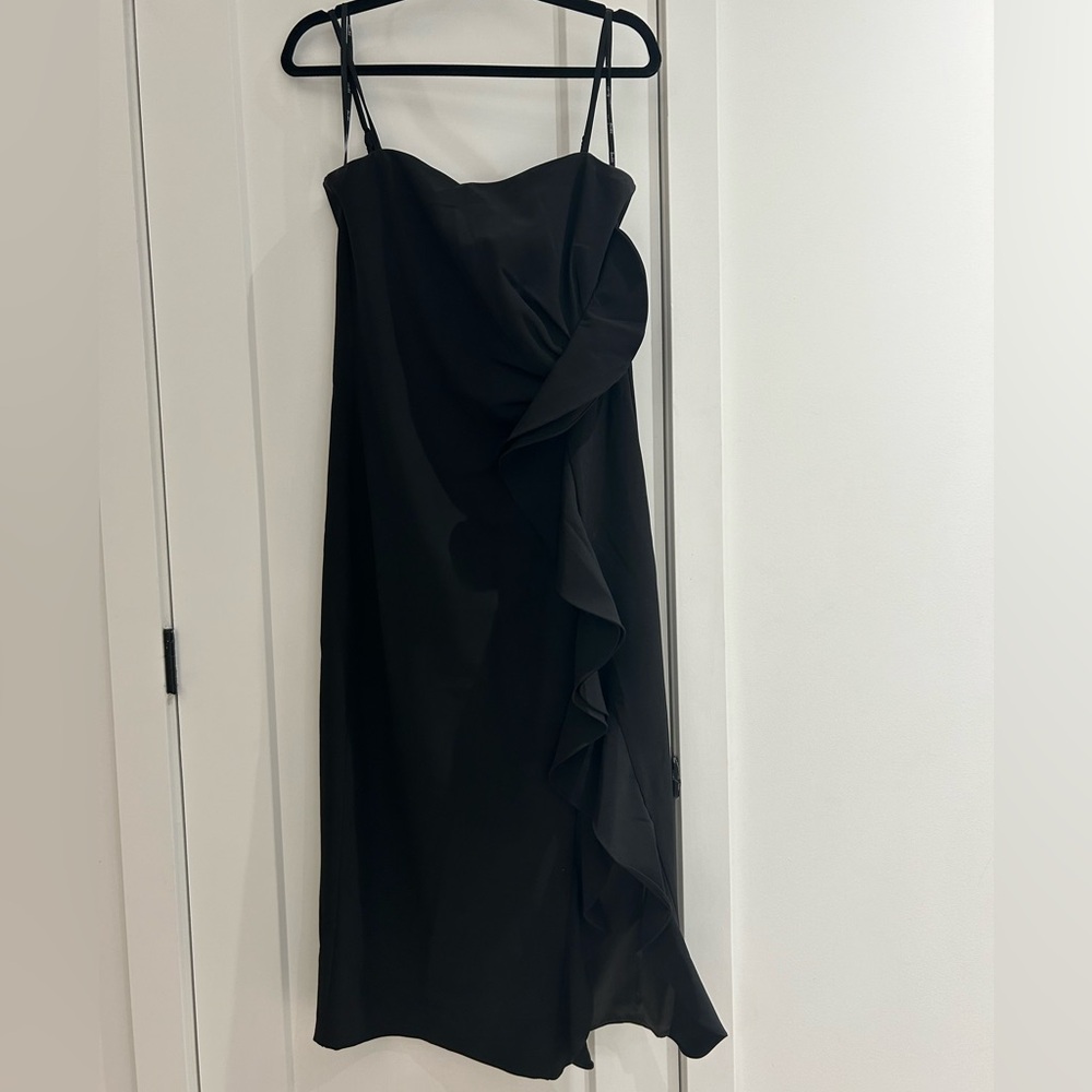 Bardot Black Gown Dress with ruffles